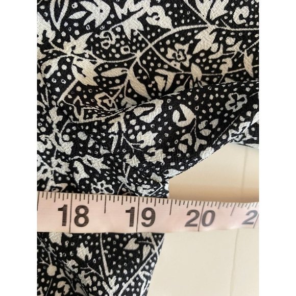 1.STATE Floral Flutter Sleeve Tie Waist Jumpsuit In Rich Black and White M - Picture 12 of 12